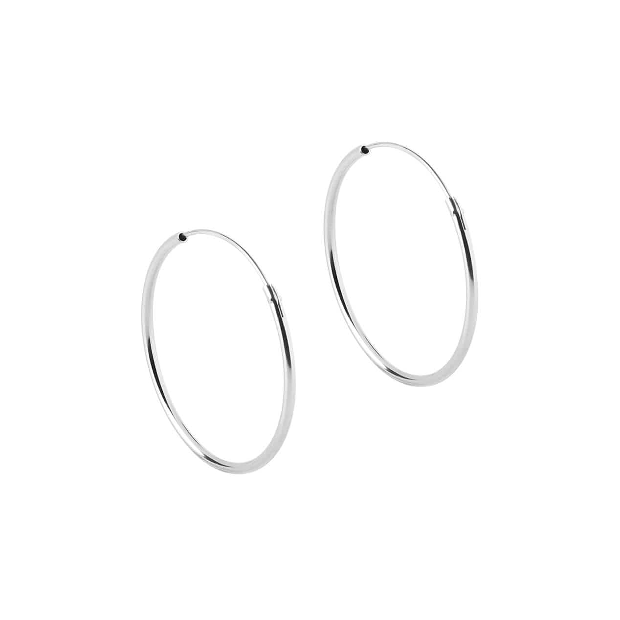 Silver Hoop Earrings 25 MM 1,2MM | Juulry.com